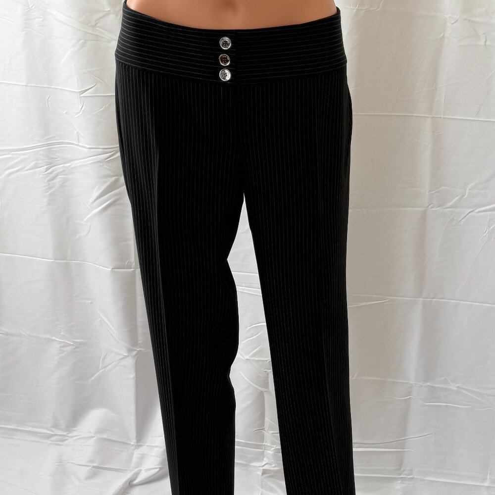 Michael Kors Black pants w/ white pinstriping / Size 10 / Cool and Casual